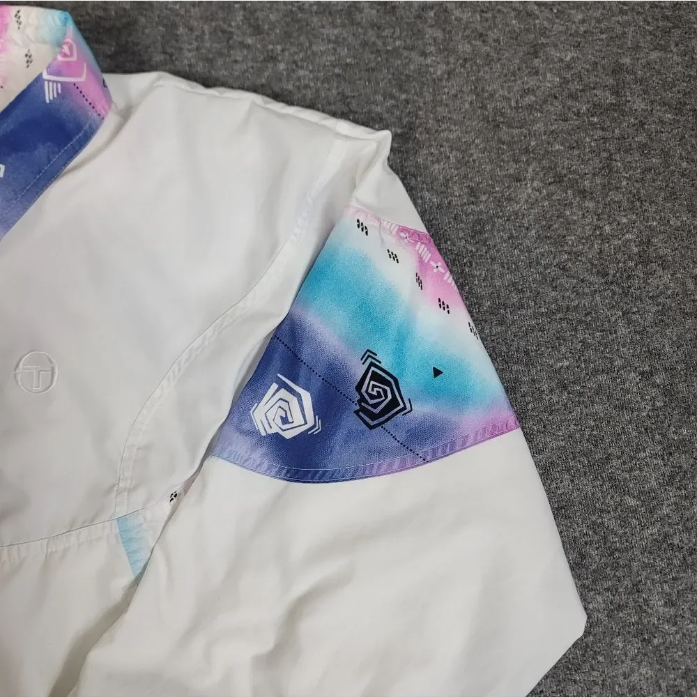 Vintage Sergio Tacchini Track Jacket Women’s M White Colorblock 80s 90s Tennis.